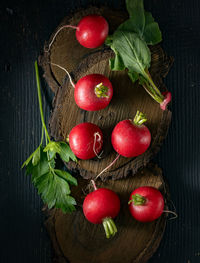 High angle view of fruits on table