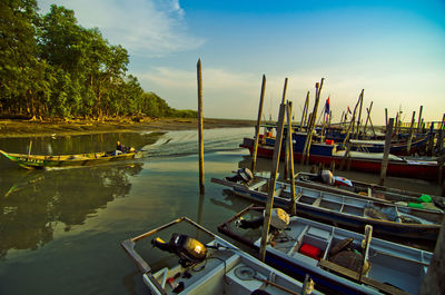 Boats in harbor