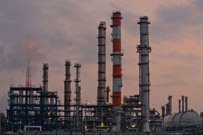 Oil refinery in the evening.