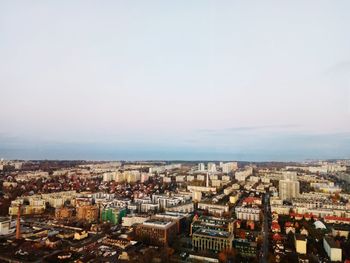 High angle view of townscape against sky