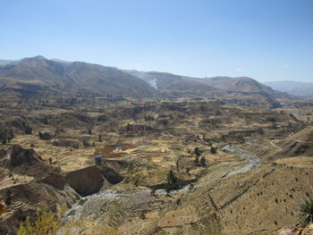 Scenic view of landscape against clear sky