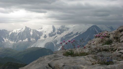 Scenic view of mountains against sky