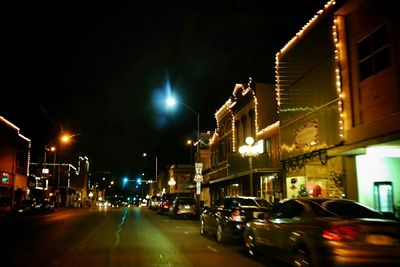 Traffic on road at night