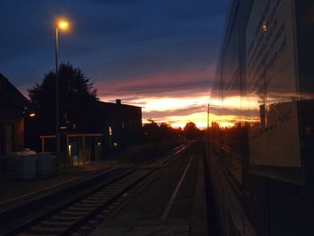 Railroad tracks at dusk