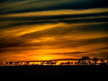 Scenic view of dramatic sky during sunset