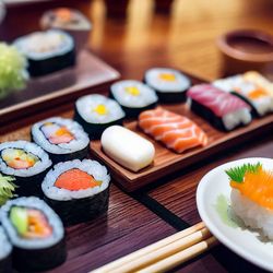 Food shooting sushi