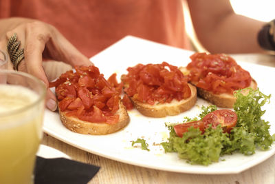 Close-up of meal served in plate