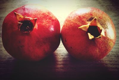 Close-up of apples on table