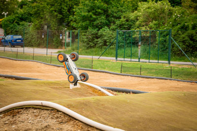 Boy playing in park