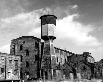 Low angle view of tower against sky