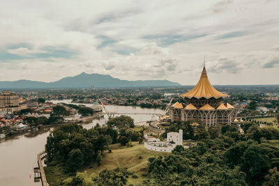 Aerial view dewan undangan negeri sarawak