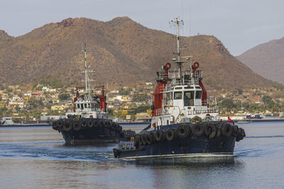 Boats in sea