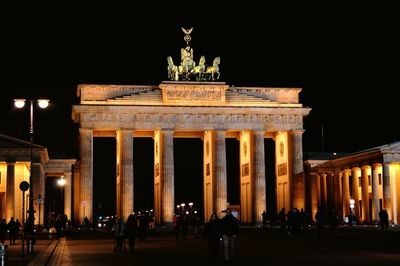 Illuminated monument at night