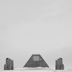 Low angle view of built structure against clear sky