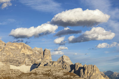 Panoramic view of rocky mountains against sky