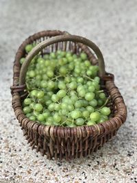 High angle view of fruits in basket