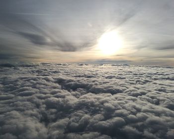 Scenic view of clouds over sea during sunset