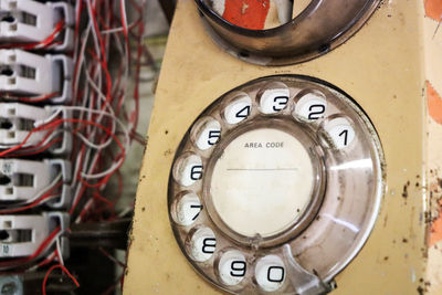 Close-up of old telephone