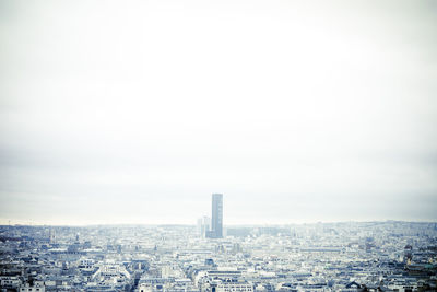 View of cityscape against clear sky