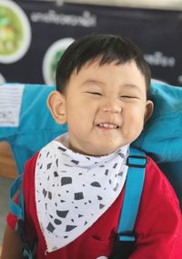 Close-up of boy smiling