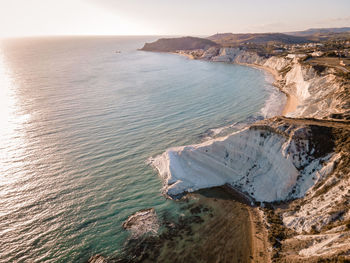 Aerial view of sea against sky