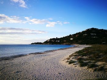 Scenic view of beach against sky