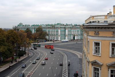 View of the winter palace from the roof of the house, st. petersburg, russia