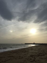 Scenic view of sea at sunset