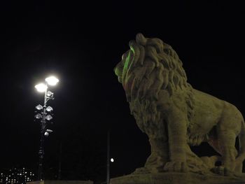 Low angle view of illuminated street light