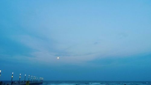 Scenic view of sea against sky at night