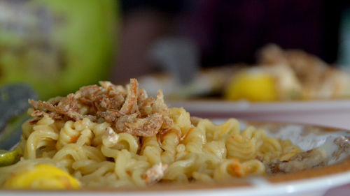 Close-up of meal served in plate