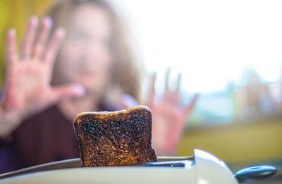 A woman had a toast burned