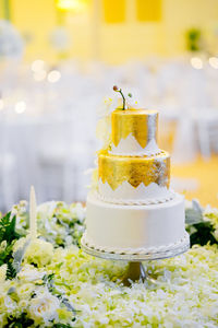 Close-up of cake on table