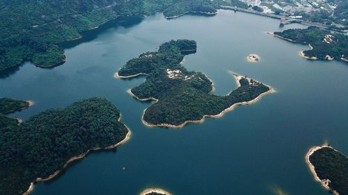 High angle view of island in sea