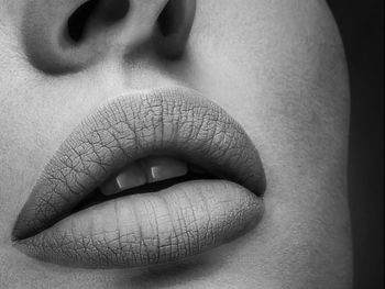 Close-up of woman lips