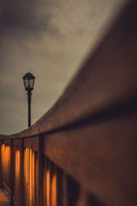 Street light against wall