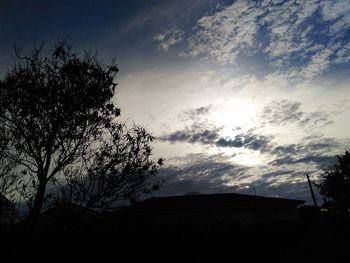 Low angle view of silhouette trees against sky during sunset