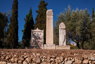 Low angle view of old ruins against sky