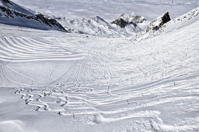 Close-up of ski slope