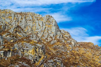 Low angle view of mountain against sky