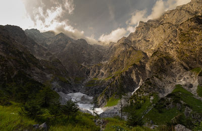 Scenic view of rocky mountains against sky