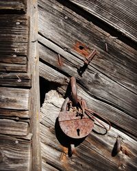 Close-up of old wooden door