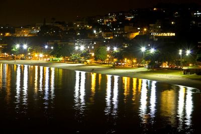 Illuminated city at night