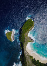 High angle view of sea shore