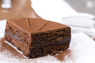 Close-up of cake on table