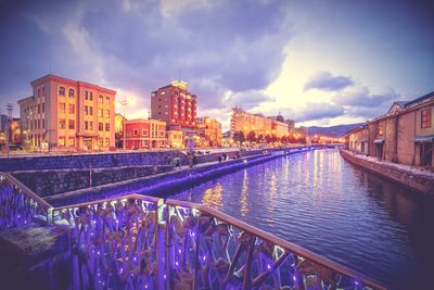 Bridge over river in city