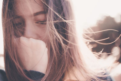 Close-up portrait of young woman