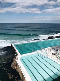 High angle view of swimming pool