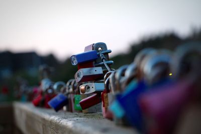 Close-up view of locks