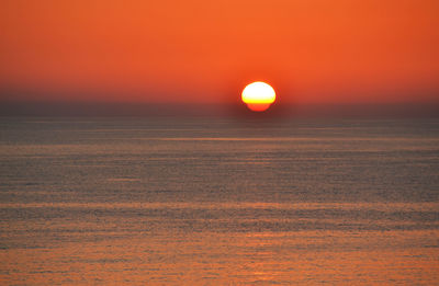 Scenic view of sea at sunset